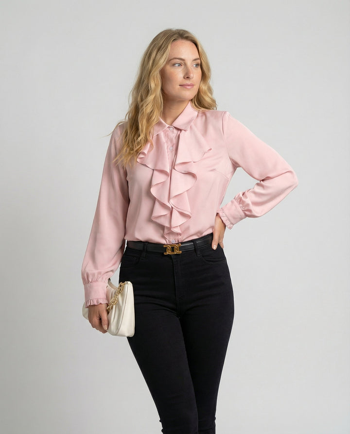 Damen Bluse Rüschen Eleganz