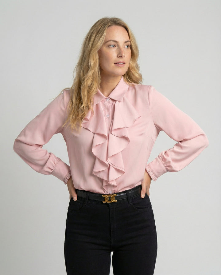 Damen Bluse Rüschen Eleganz