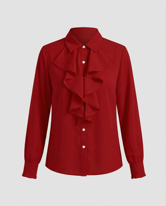 Damen Bluse Rüschen Eleganz