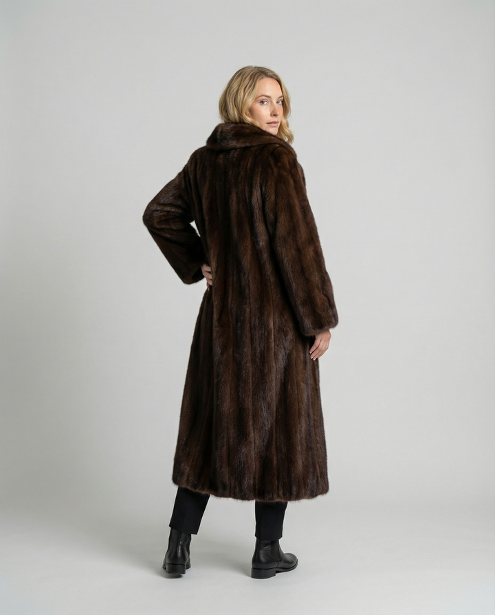 Eleganter Damen Kunstpelzmantel Winter