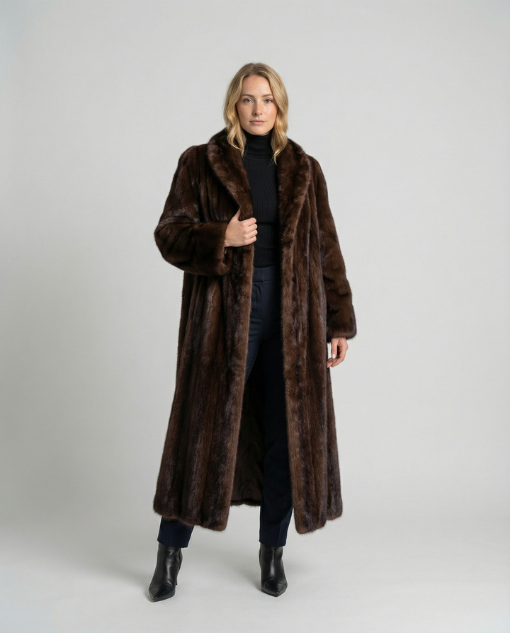 Eleganter Damen Kunstpelzmantel Winter