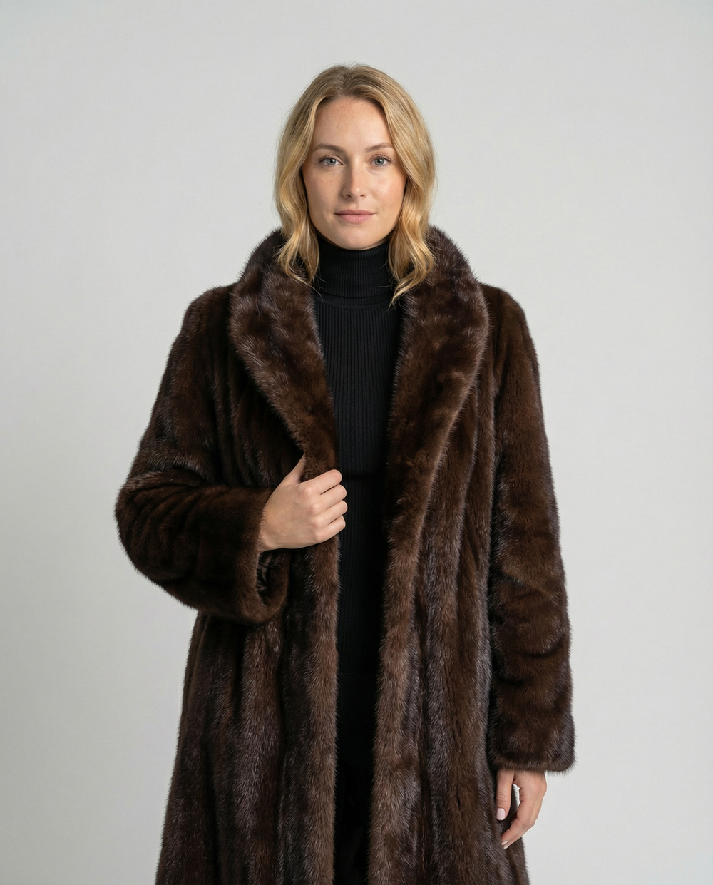 Eleganter Damen Kunstpelzmantel Winter