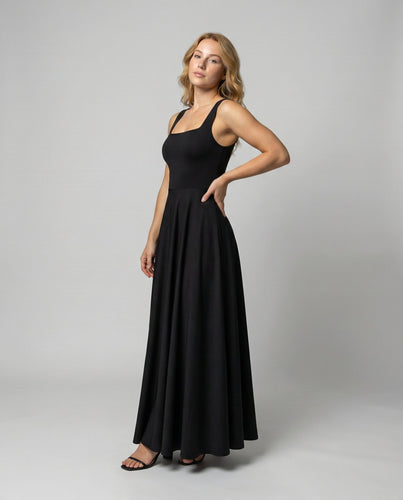 Weiches Quadratisches Maxikleid Damen