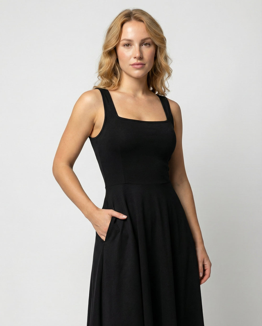 Weiches Quadratisches Maxikleid Damen