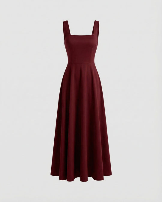Weiches Quadratisches Maxikleid Damen