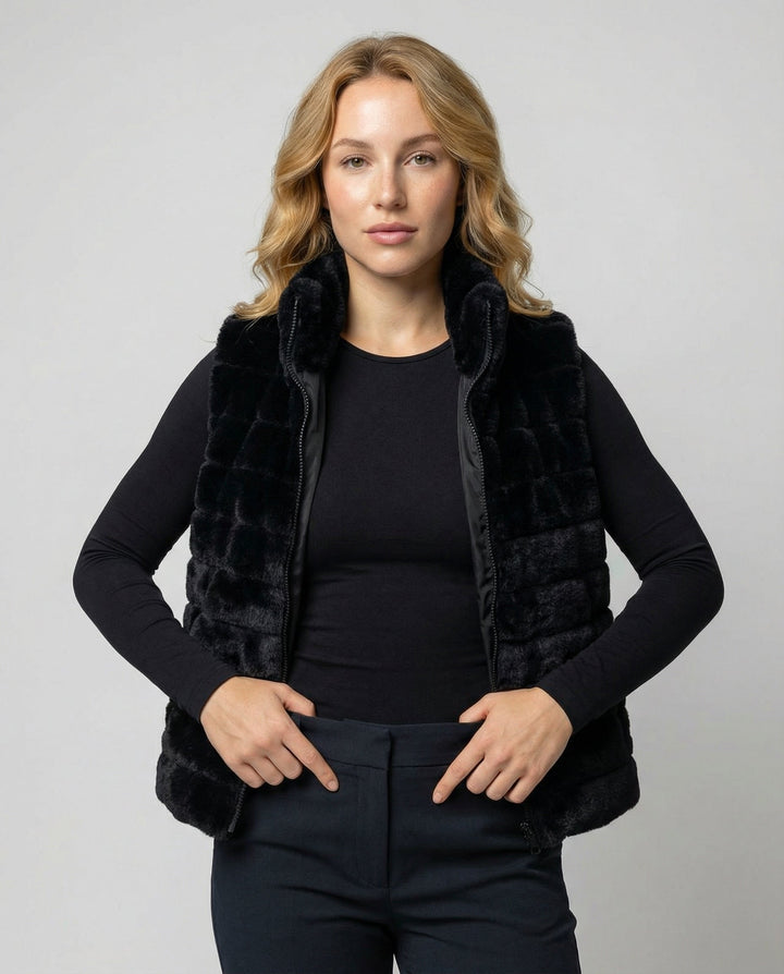 Steppweste aus Kunstfell Damen