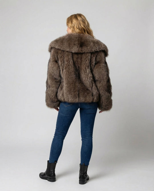 Luxuriöse Weiche Pelzjacke Damen