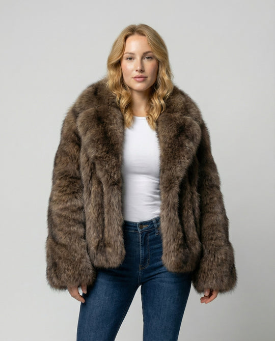 Luxuriöse Weiche Pelzjacke Damen