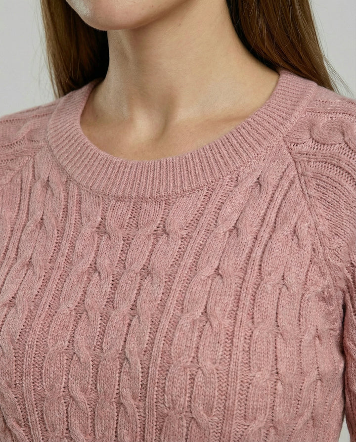 Strickkleid Zopfdesign Damen