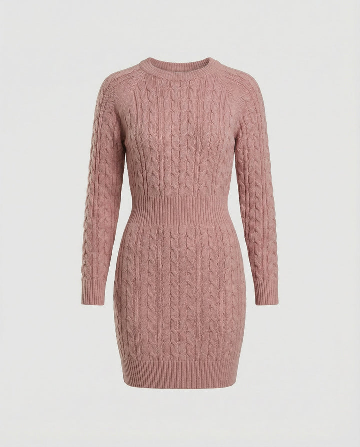 Strickkleid Zopfdesign Damen
