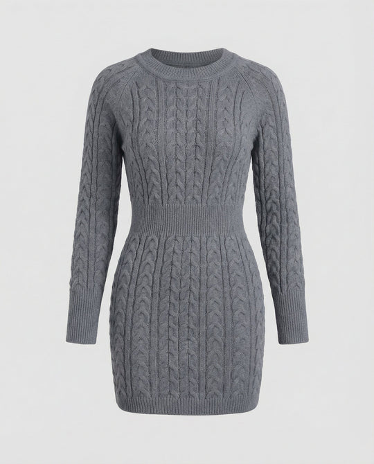 Strickkleid Zopfdesign Damen