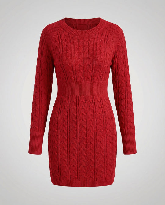 Strickkleid Zopfdesign Damen