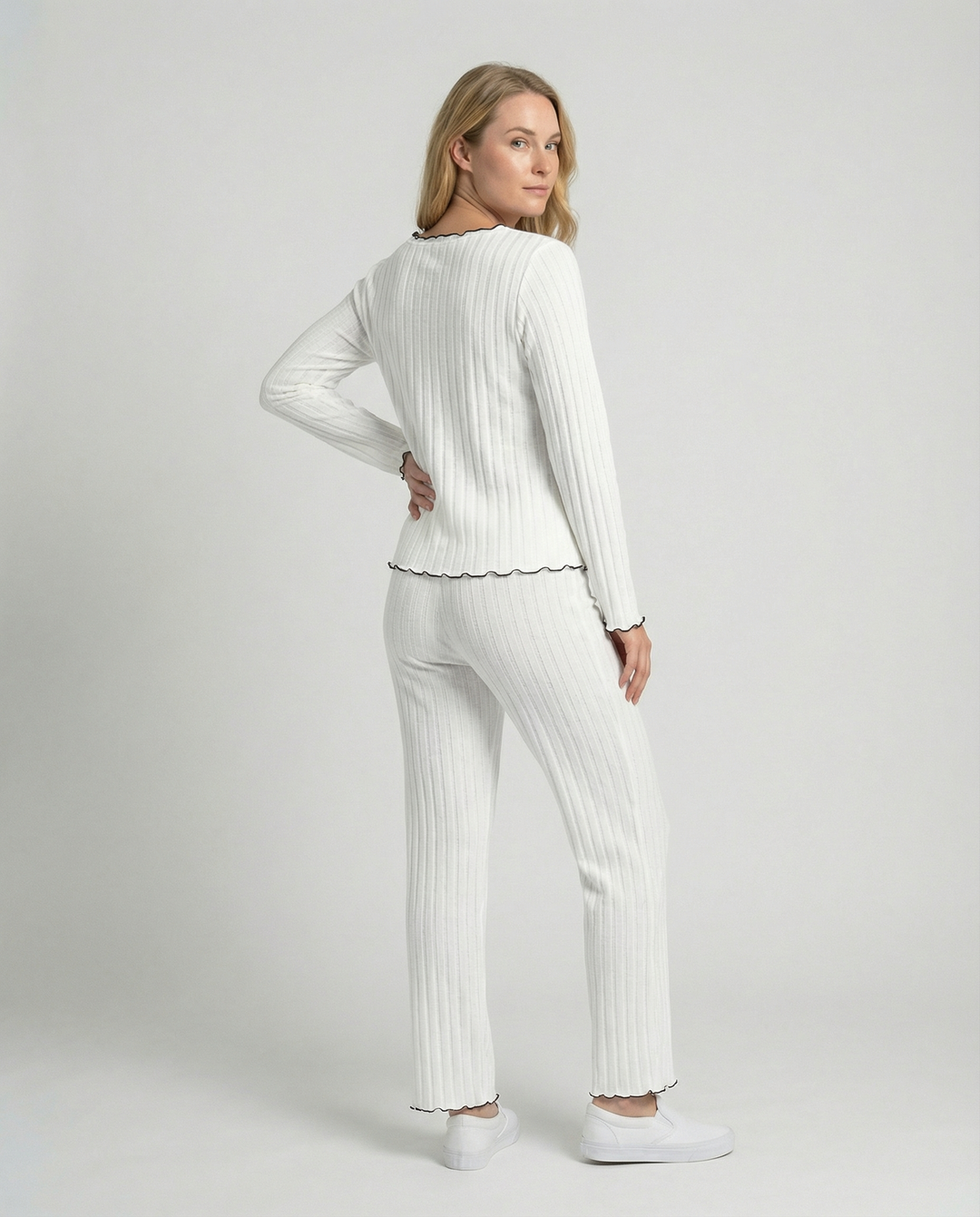 Damen Pyjama Set Rüschen