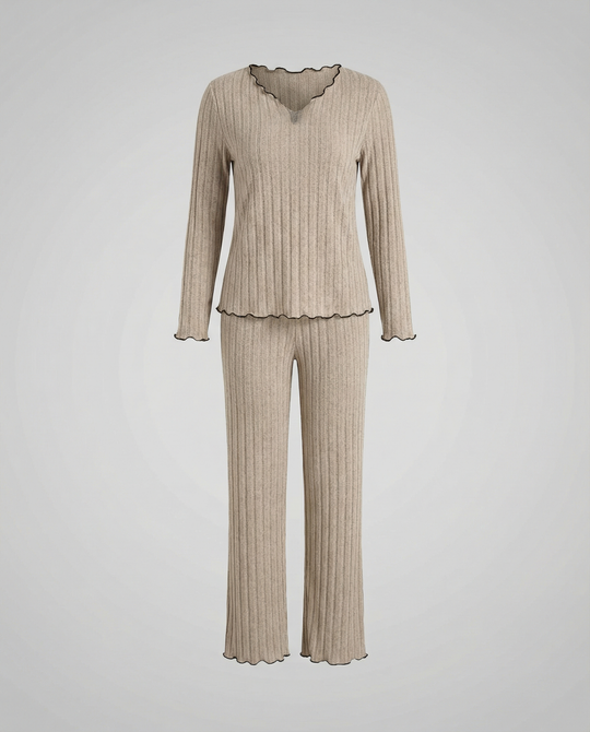 Damen Pyjama Set Rüschen