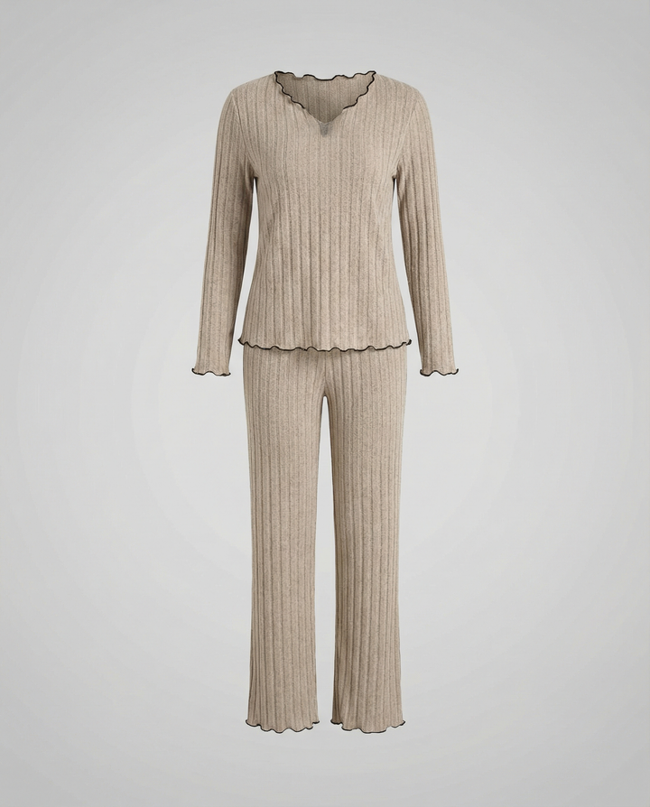 Damen Pyjama Set Rüschen