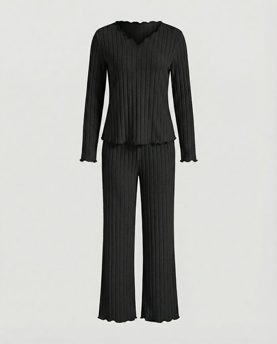 Damen Pyjama Set Rüschen