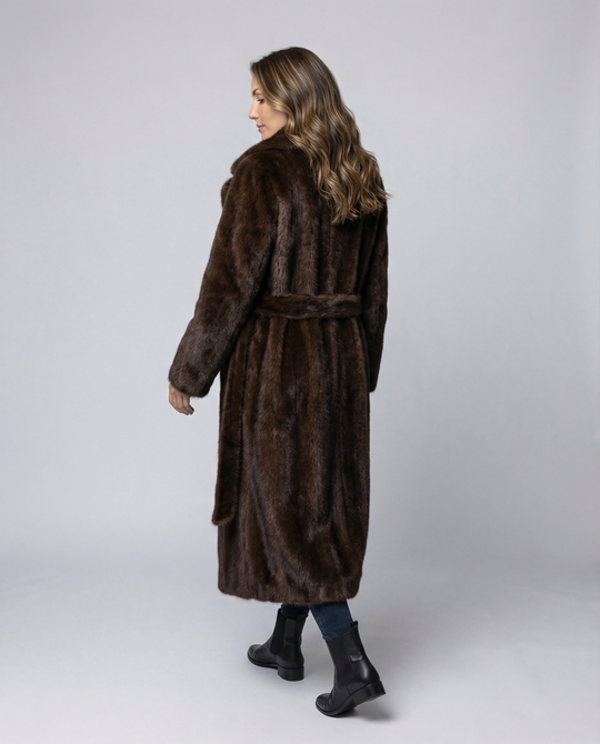 Luxuriöser Damen Kunstpelzmantel Winter