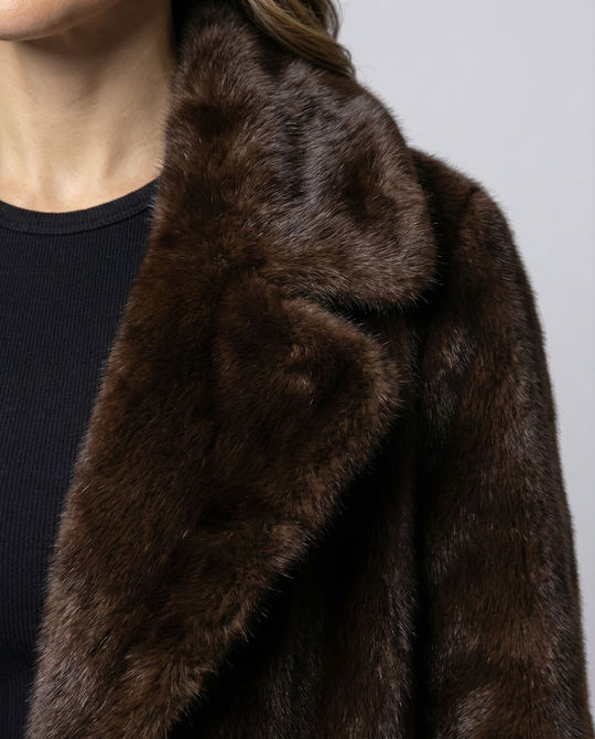 Luxuriöser Damen Kunstpelzmantel Winter