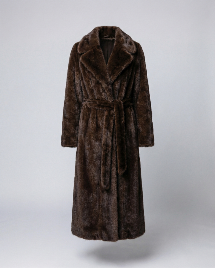 Luxuriöser Damen Kunstpelzmantel Winter