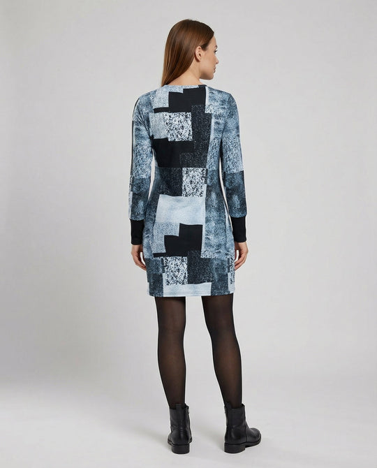 Damen Strickkleid Geometrisch