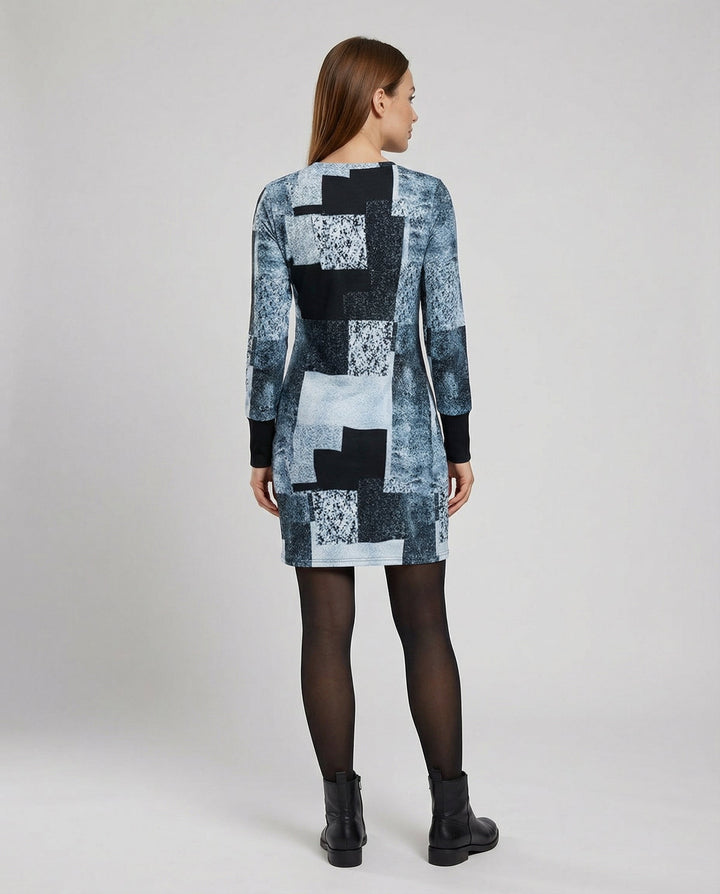 Damen Strickkleid Geometrisch