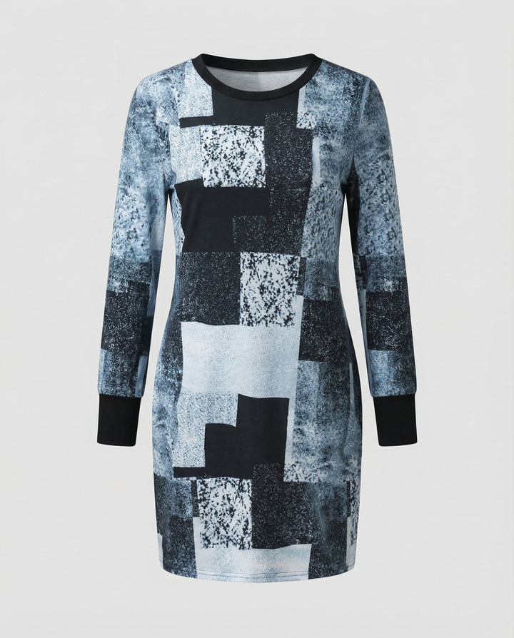 Damen Strickkleid Geometrisch