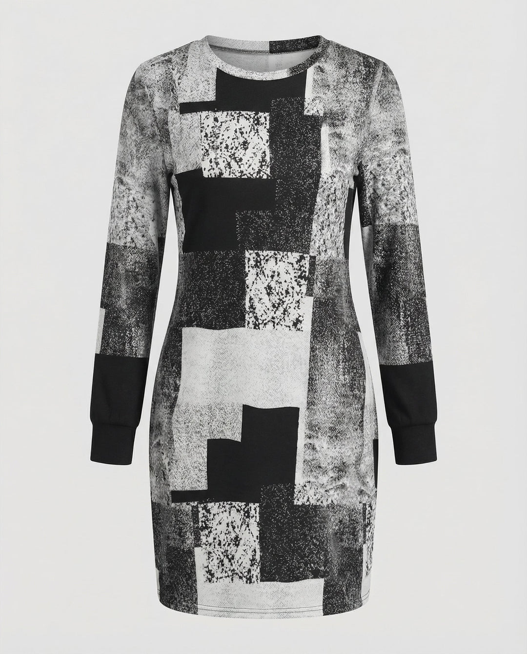Damen Strickkleid Geometrisch