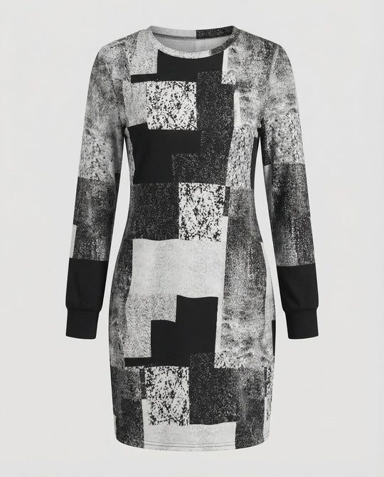 Damen Strickkleid Geometrisch