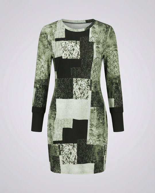 Damen Strickkleid Geometrisch