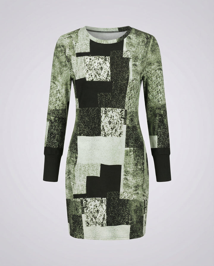Damen Strickkleid Geometrisch