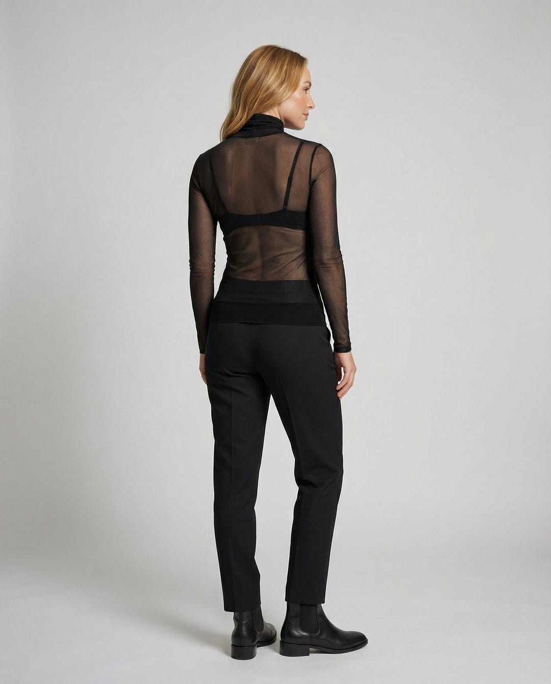 Transparente Turtleneck Bluse Damen
