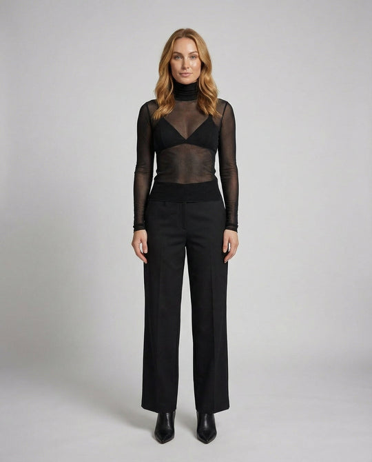 Transparente Turtleneck Bluse Damen
