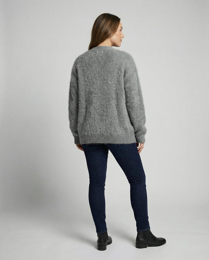 Kuschelige Mohair Strickjacke Damen