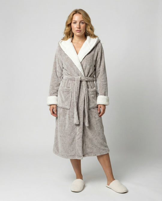 Kuscheliger Fleece Morgenmantel Damen