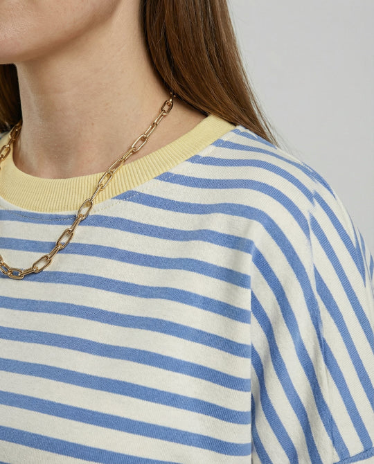 Boxy Sweatshirt Damen Gestreift
