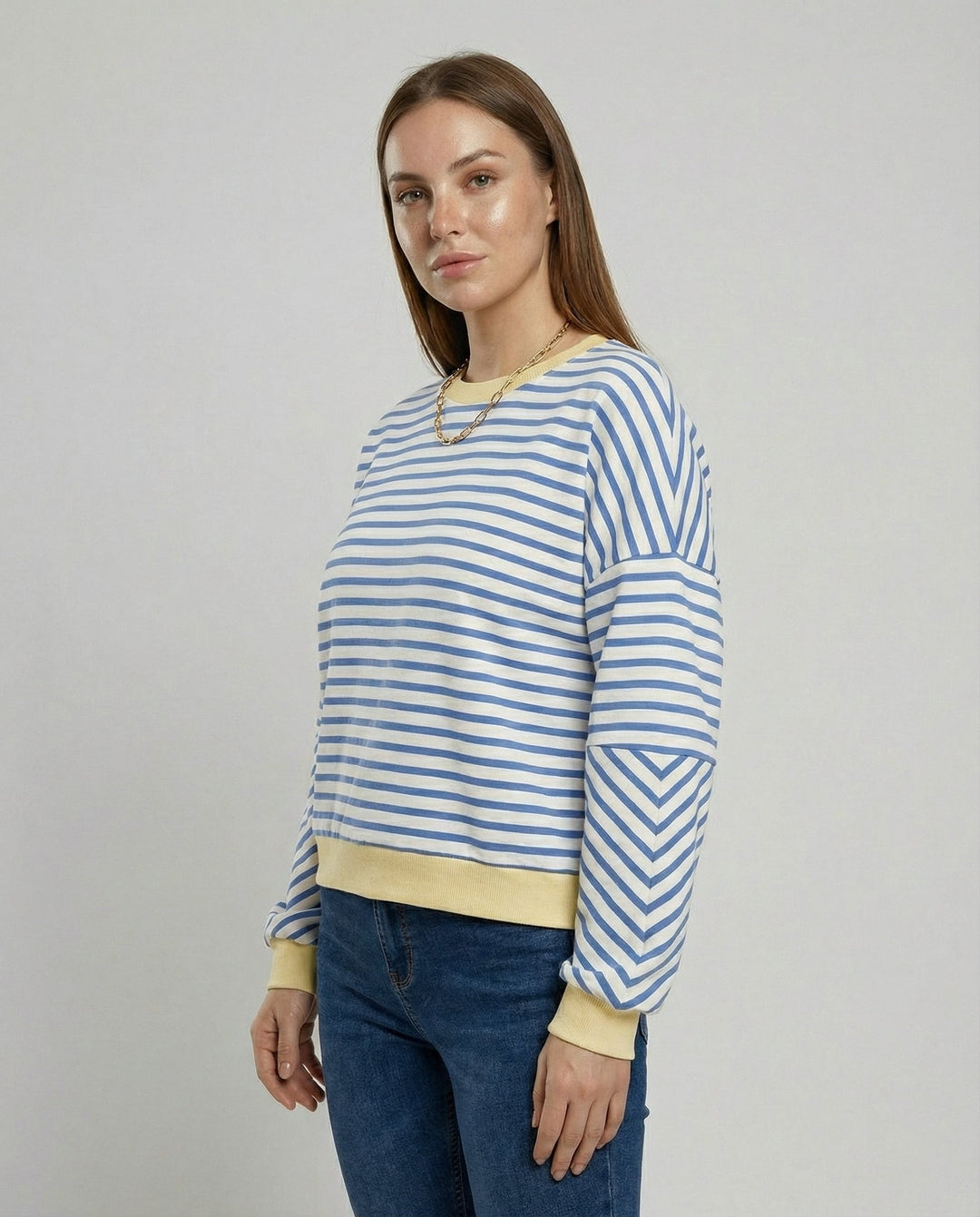 Boxy Sweatshirt Damen Gestreift | Nord Taschen