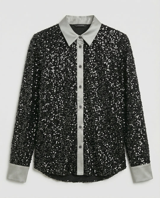 Glitzernde Damen Paillettenbluse