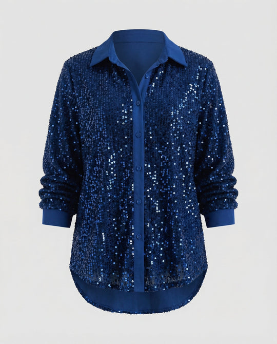 Glitzernde Damen Paillettenbluse