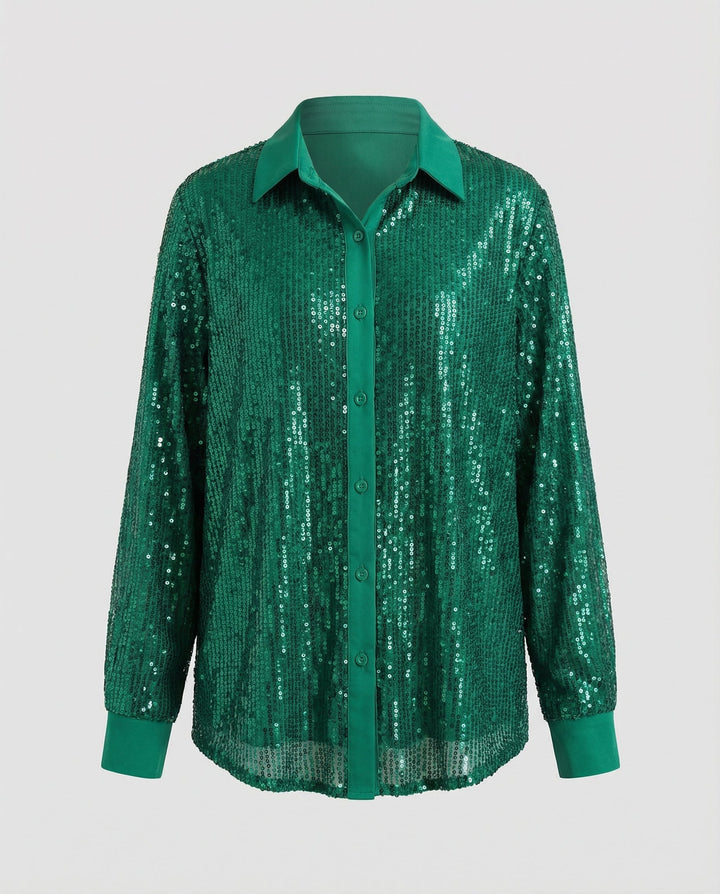 Glitzernde Damen Paillettenbluse