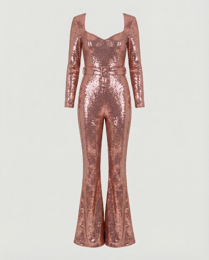 Glamouröser Pailletten Jumpsuit Damen