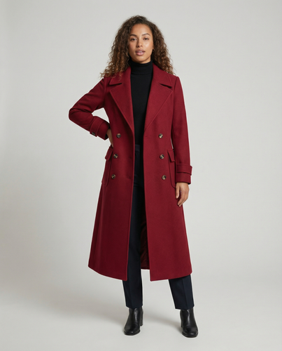 Eleganter Doppelreihiger Wollmantel