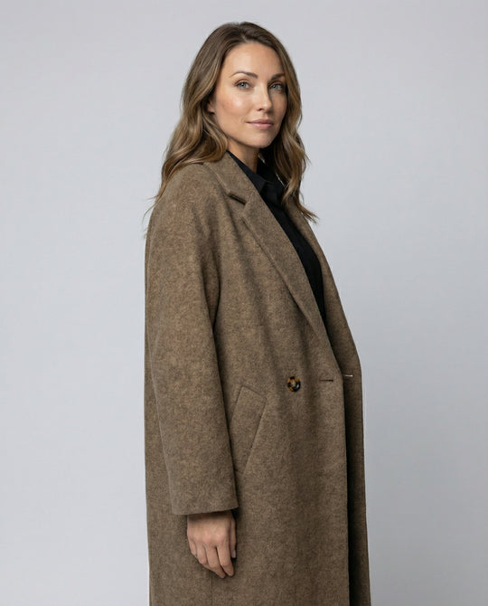 Damen Oversized Wollmantel