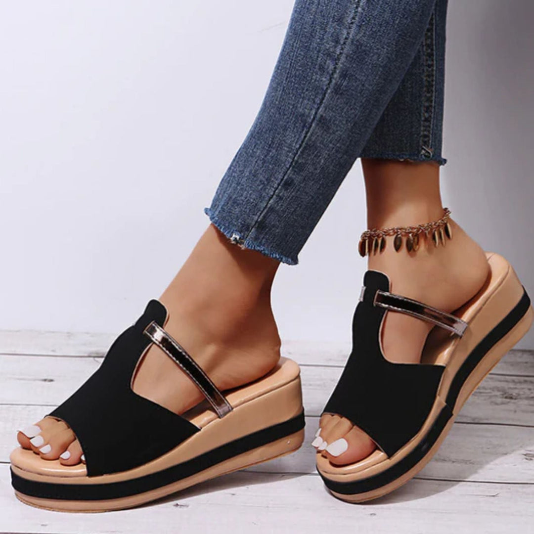 Stylische, Orthopädische Sandalen mit Hohem Absatz