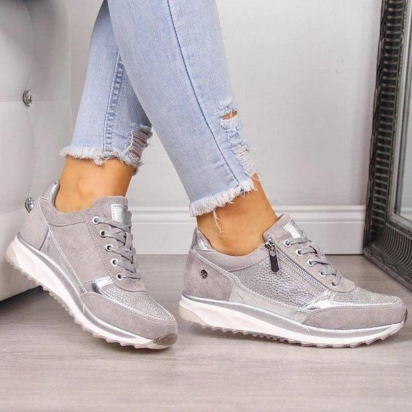 Orthopädische Schuhe - Reißverschluss - Einlagen - Ergonomische Schuhe - Damensneaker
