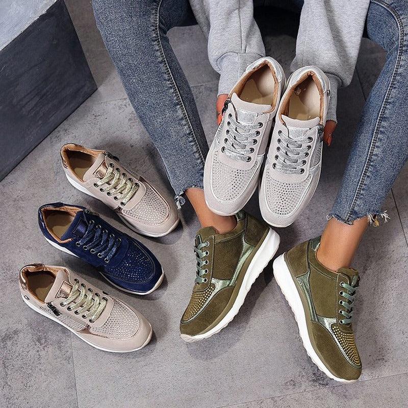 Orthopädische Schuhe - Reißverschluss - Einlagen - Ergonomische Schuhe - Damensneaker