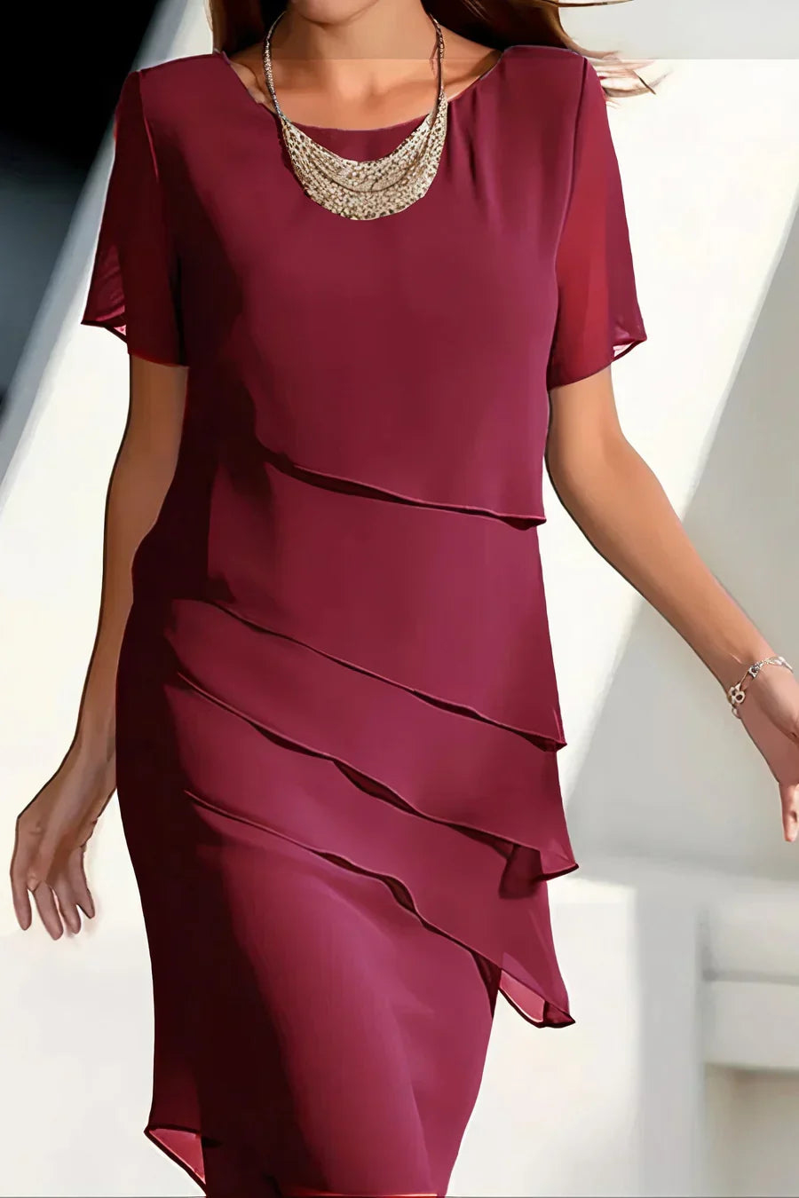 Gefaltetes Chiffonkleid - Hohe Qualität