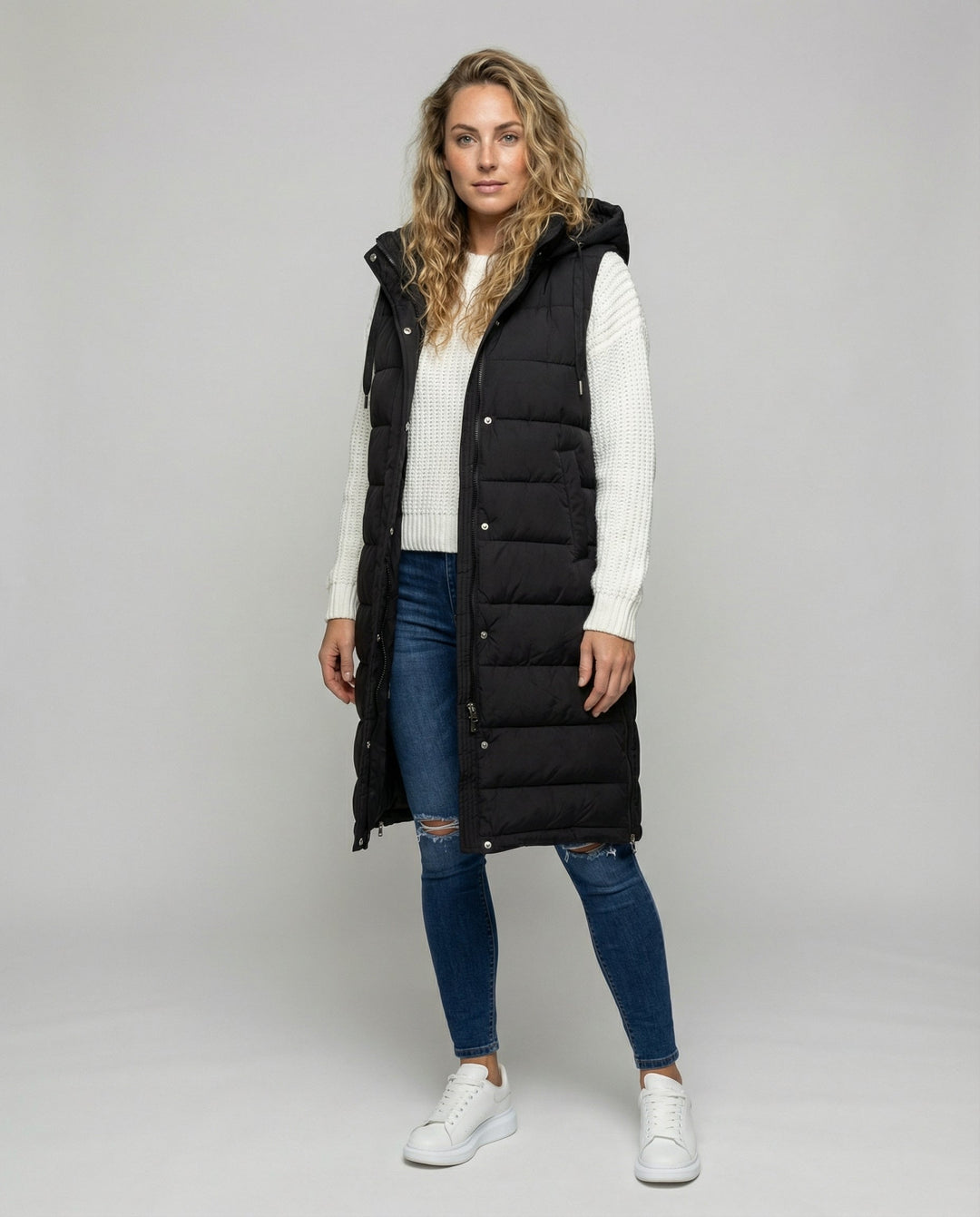 Lange Steppweste Damen