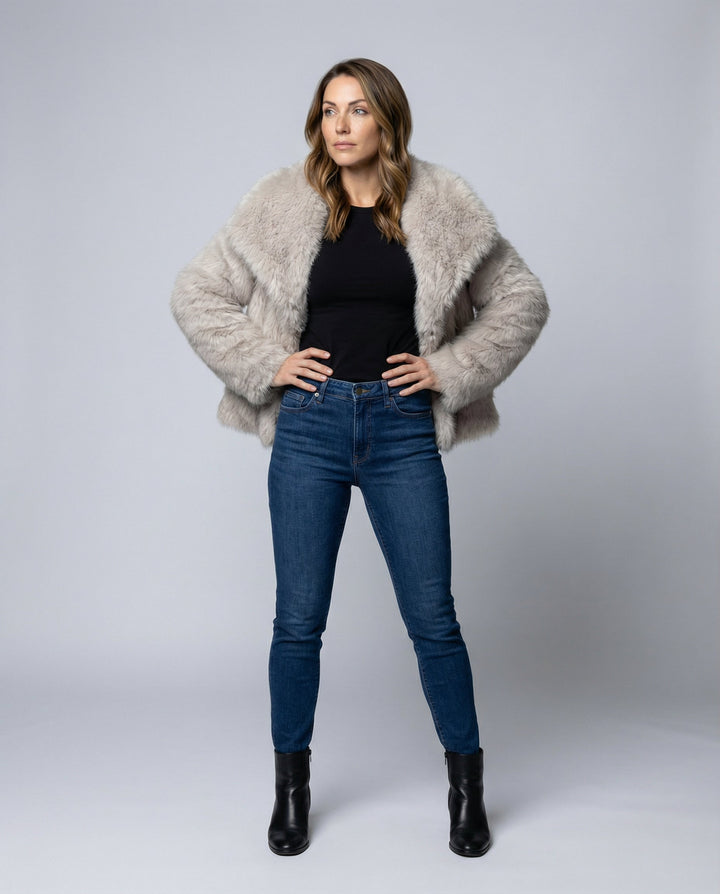 Damen Kunstpelzjacke Elegant