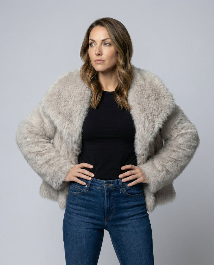 Damen Kunstpelzjacke Elegant