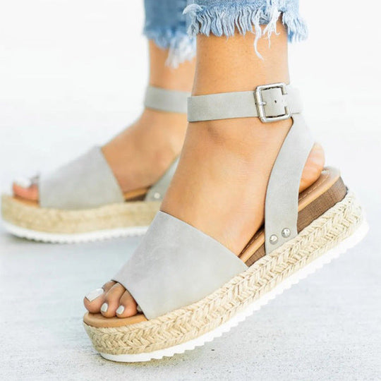 Sandalen Damen Knöchelriemen Espadrille Schuhe für Den Sommer